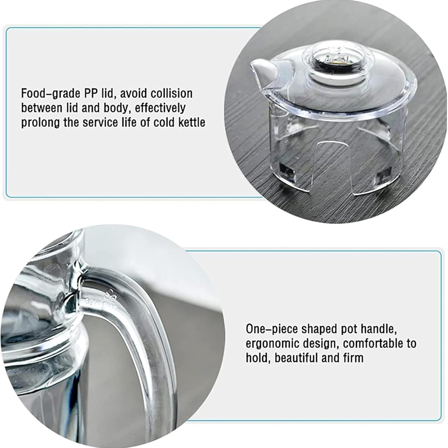 Large-Capacity Glass Kettle with Handle for Iced Tea, Juice, Water - Household Teapot and Pitcher