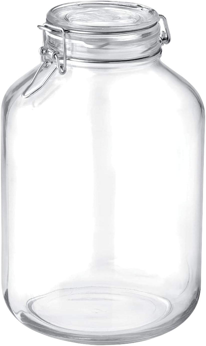 Large Capacity Men's Glass Jar with Wire Handle and Rubber Seal - Axentia 292079 - 4880 ml