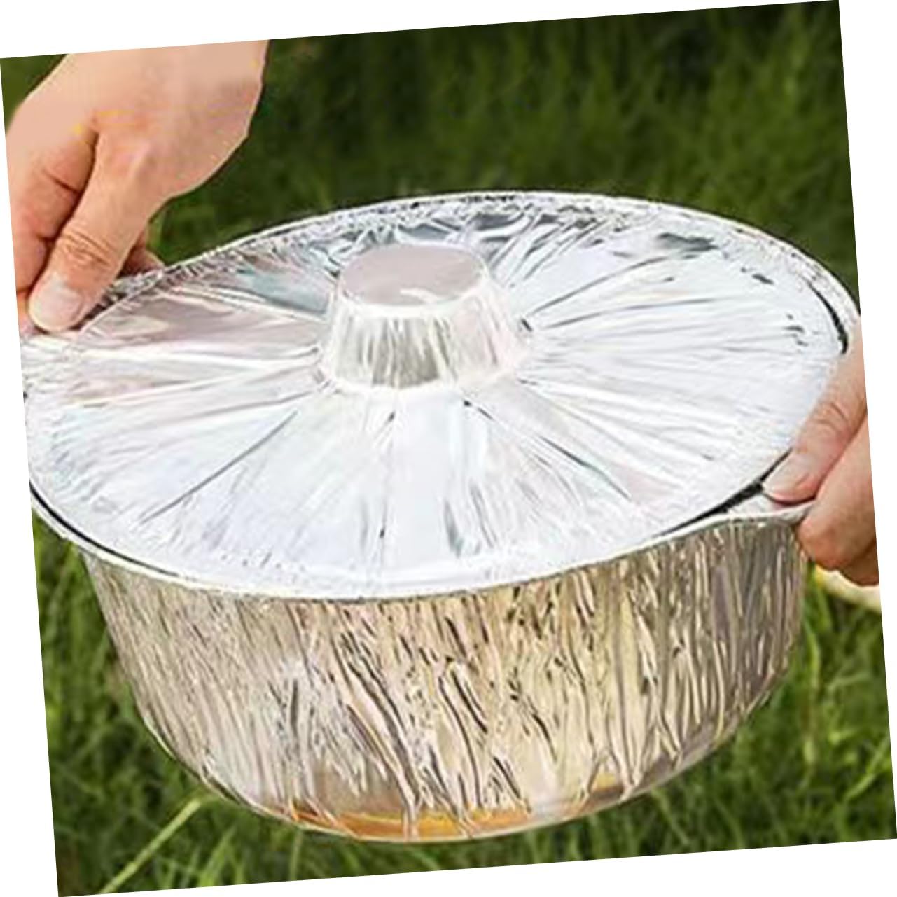 Large Capacity Portable Aluminum Foil Pan for Cooking and Food Storage - Ideal for Camping, Meal Prep, and Barbecue - Durable Tin Foil Pot