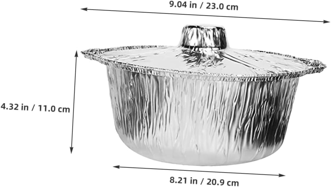 Large Capacity Portable Aluminum Foil Pan for Cooking and Food Storage - Ideal for Camping, Meal Prep, and Barbecue - Durable Tin Foil Pot