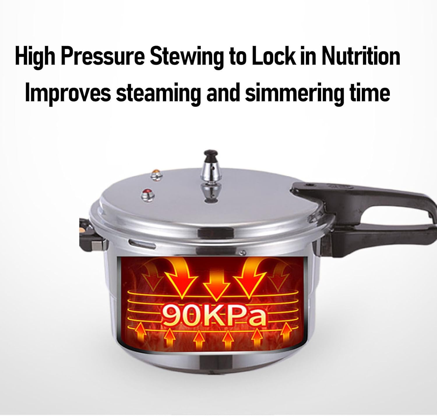 Large Capacity Stainless Steel Pressure Cooker with Explosion Proof Canner, Gas & Induction Compatible - 24CM/7L