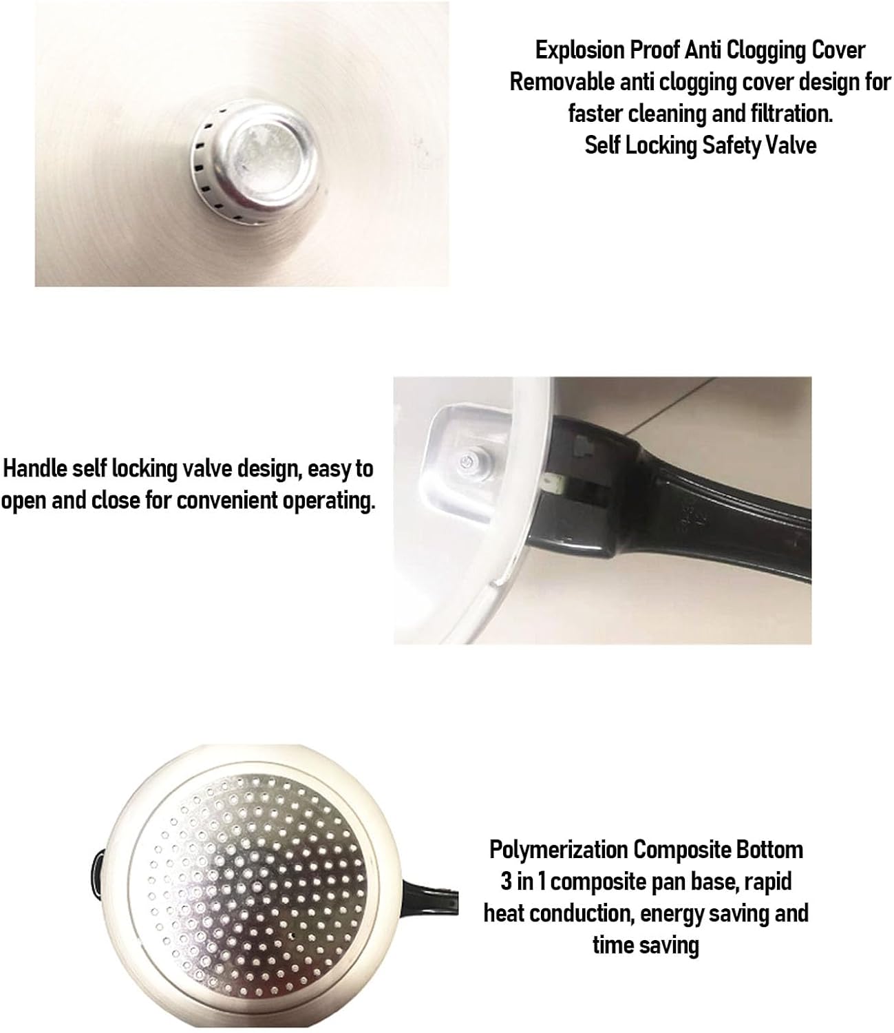 Large Capacity Stainless Steel Pressure Cooker with Explosion Proof Canner, Gas & Induction Compatible - 24CM/7L