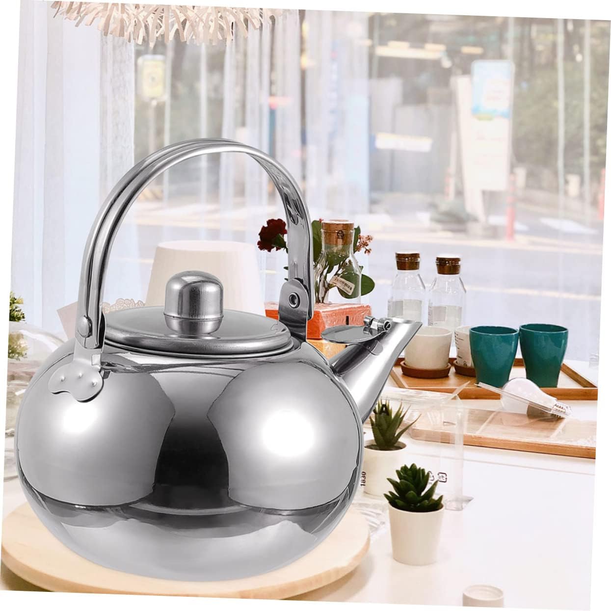 Large Capacity Stainless Steel Tea Kettle with Infuser for Kitchen Water Brewing