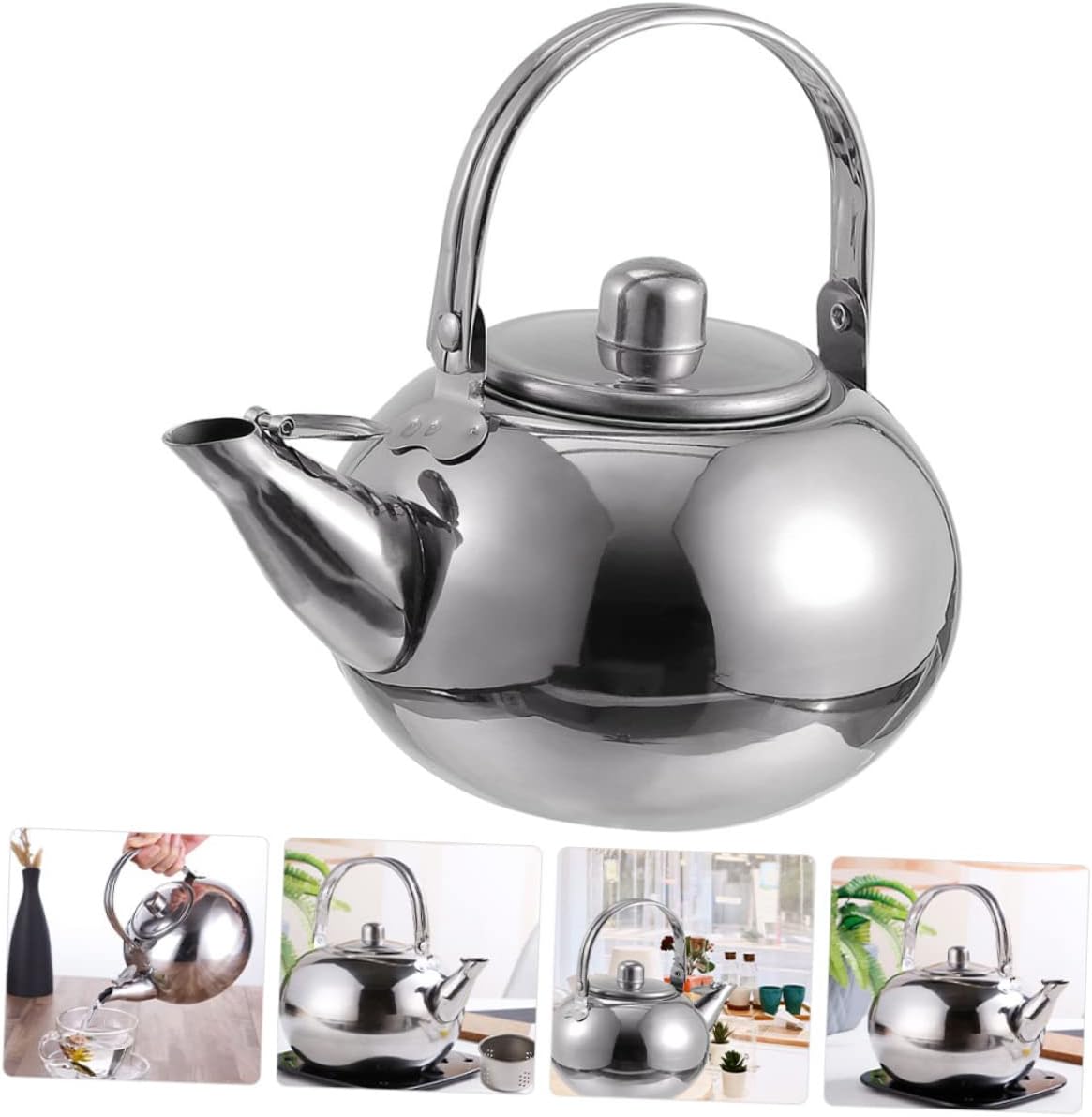 Large Capacity Stainless Steel Tea Kettle with Infuser for Kitchen Water Brewing