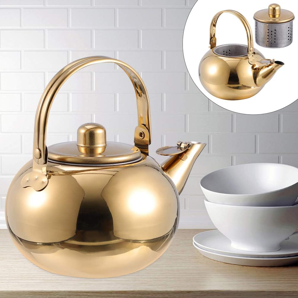 Large Capacity Stainless Steel Teapot with Strainer for Boiling Tea - Luxshiny Household Teakettle