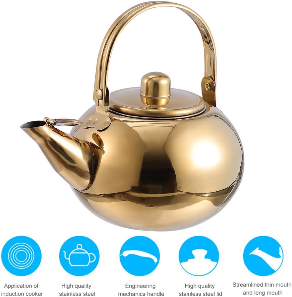 Large Capacity Stainless Steel Teapot with Strainer for Boiling Tea - Luxshiny Household Teakettle