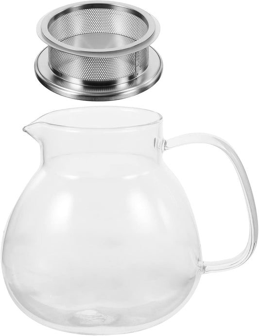 Large Glass Teapot Set with Filter, Handheld Tea Kettle & Handle - Decorative, Wear-Resistant Water Pitcher for Household