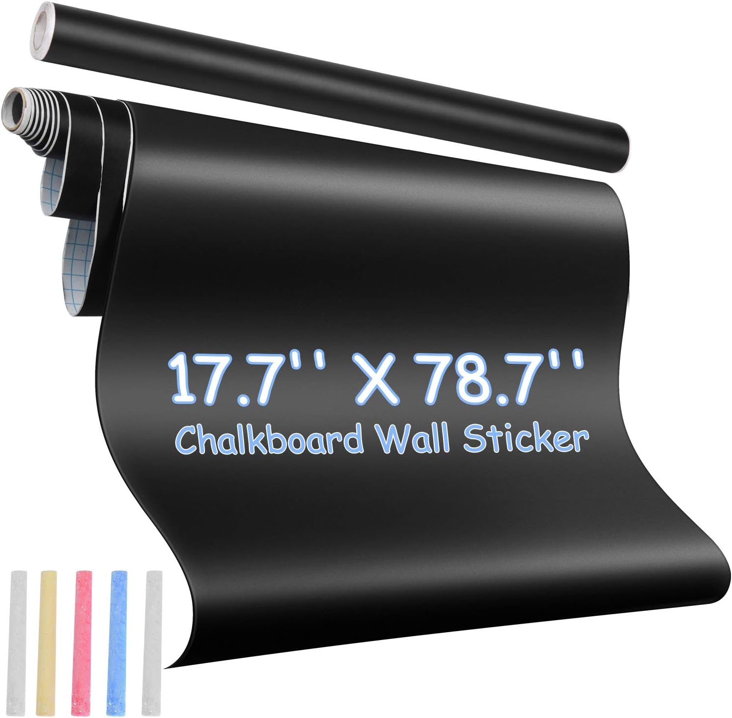 Large Self-Adhesive Chalkboard Wall Decal Contact Paper Roll - Reusable DIY Erasable Blackboard Wallpaper Sticker