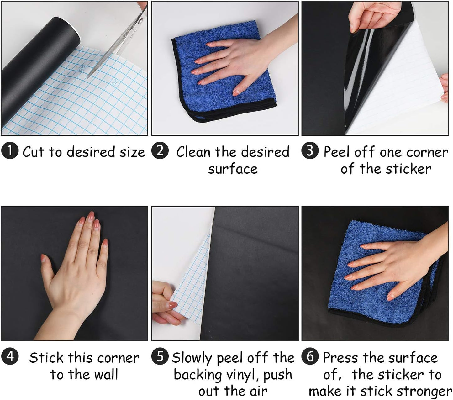 Large Self-Adhesive Chalkboard Wall Decal Contact Paper Roll - Reusable DIY Erasable Blackboard Wallpaper Sticker