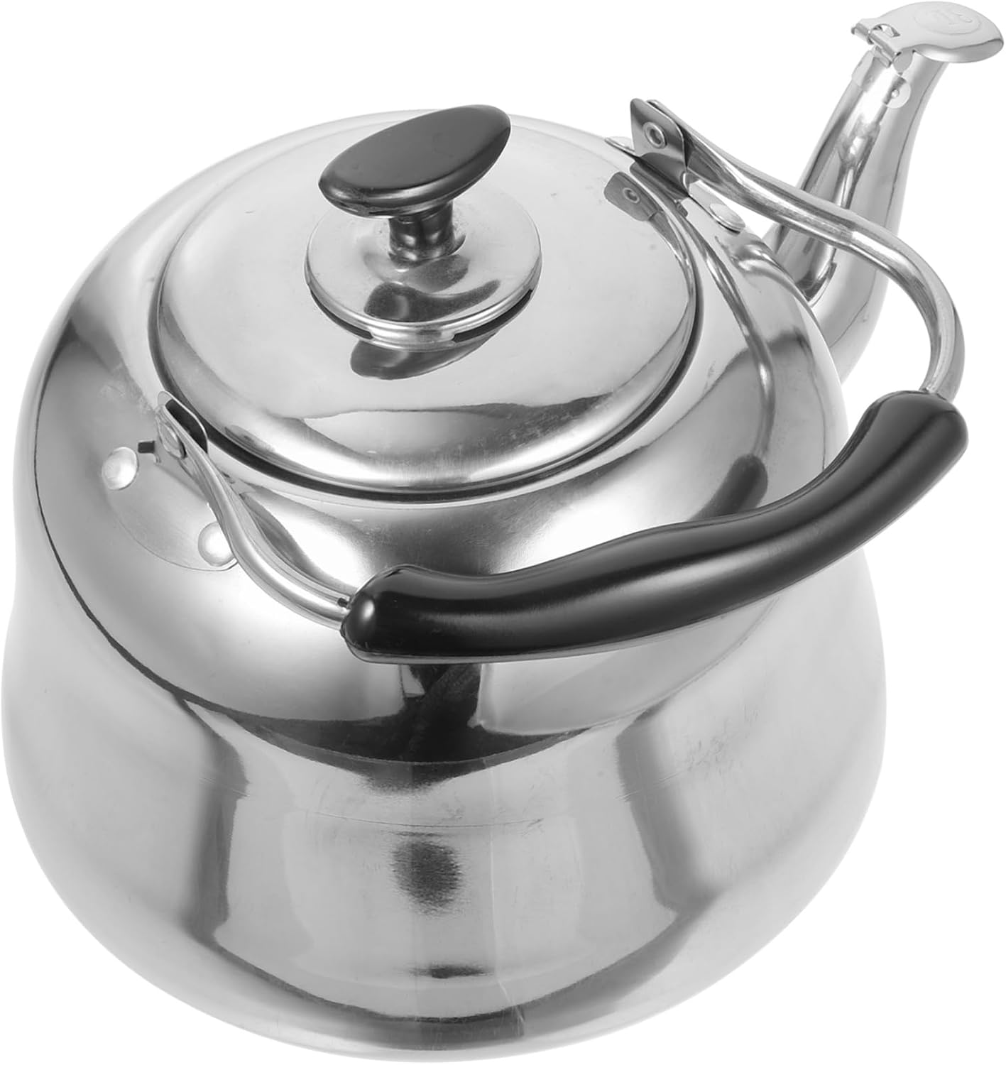 Large Stainless Steel Teakettle with Whistle for Tea and Coffee Brewing in Home