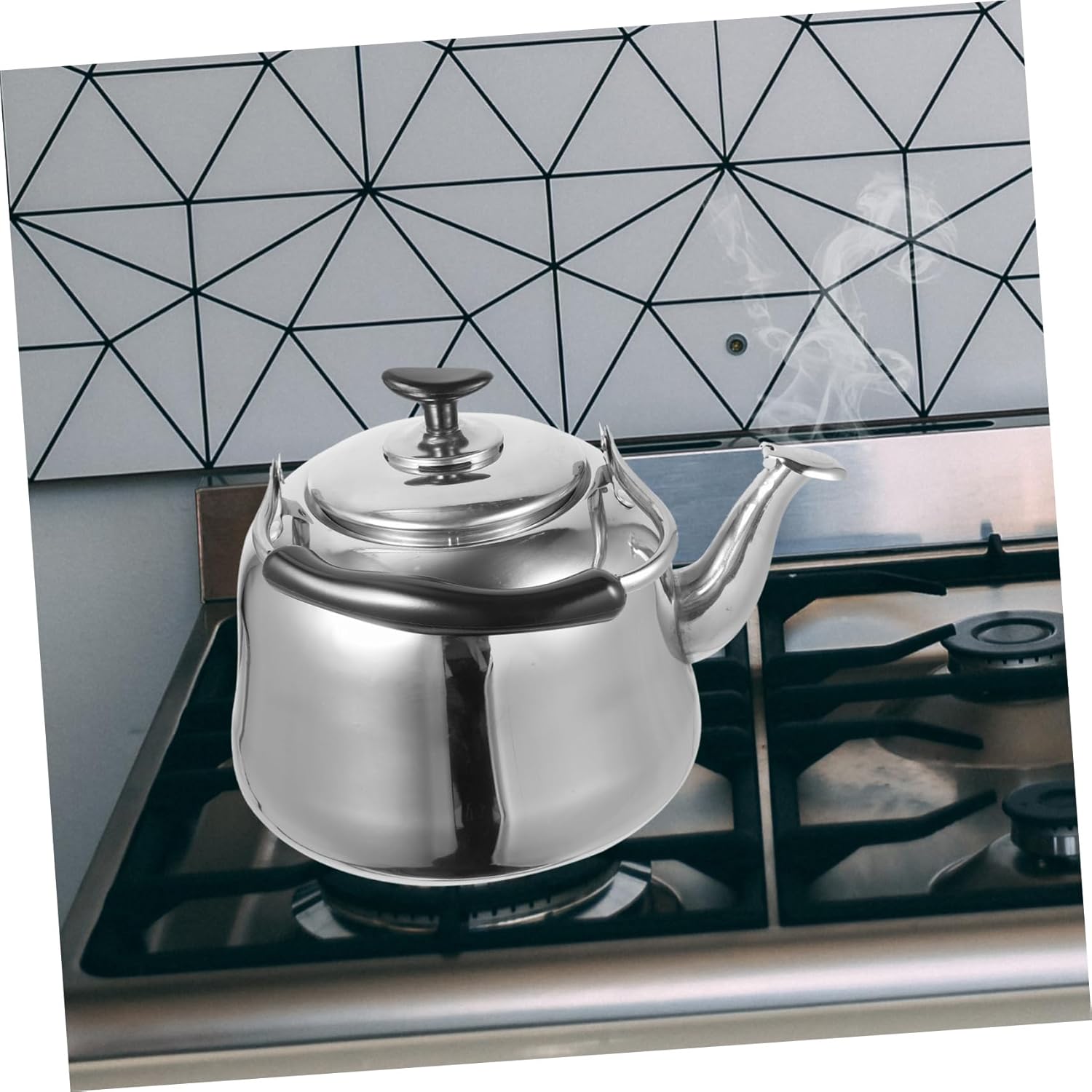 Large Stainless Steel Teakettle with Whistle for Tea and Coffee Brewing in Home