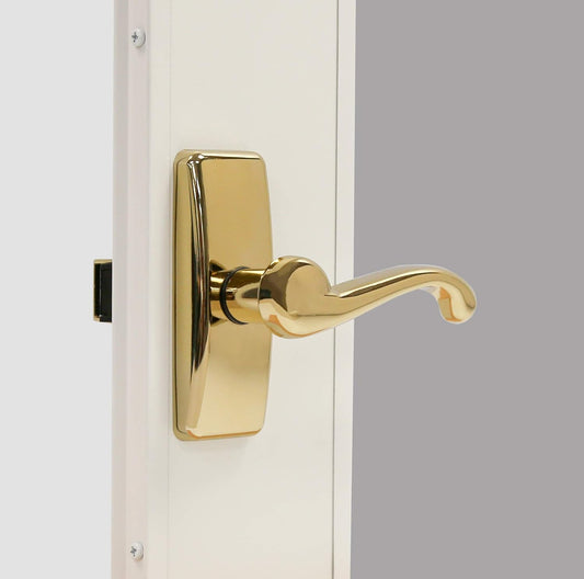 Larson Certified Storm Door Brass Georgian Lever Handle with Surface Mount Hardware - Replacement Kit