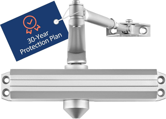 Lawrence LH5016 Aluminum Commercial Grade 1 Medium/Heavy Duty Surface-Mounted Door Closer with Adjustable 6-Speed Control and 3 Valves