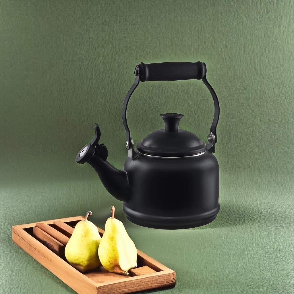 Le Creuset 1.25 qt. Licorice Enamel On Steel Demi Tea Kettle for Stovetop