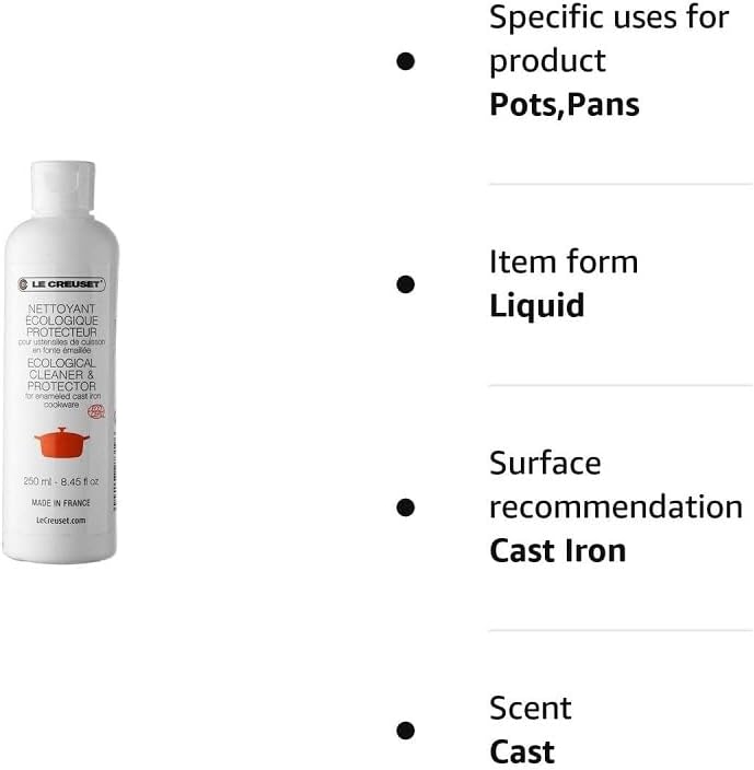 Le Creuset Enameled Cast Iron Cookware Cleaner - 8.45 oz - Gentle Cleaning Solution for Cast Iron Pots and Pans