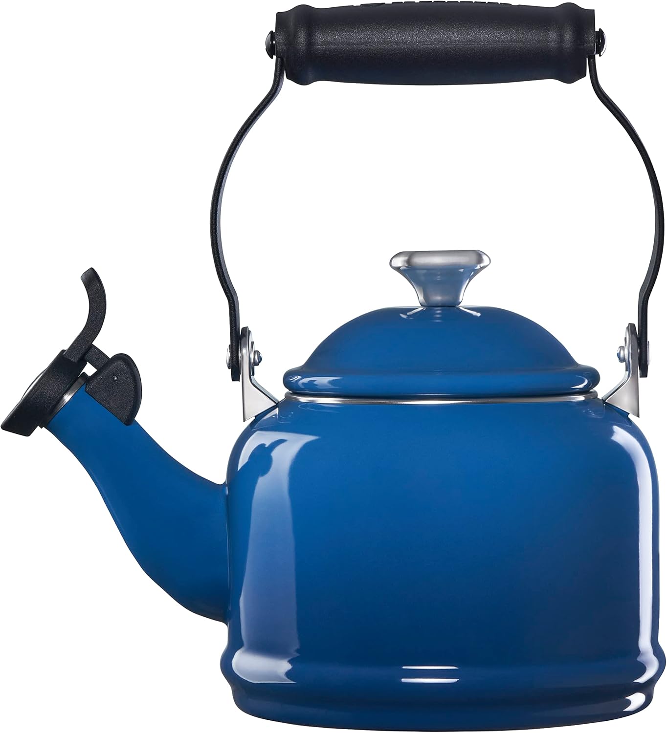 Le Creuset Marseille Tea Kettle - Enamel Coated Steel with Metal Accents, 1.25 qt