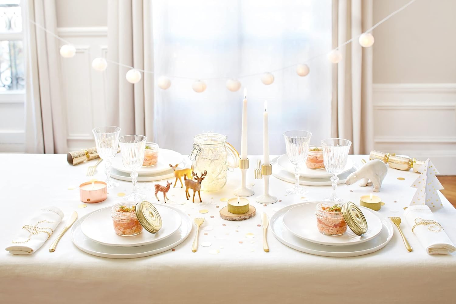 Le Parfait Familia Wiss Terrine Wide Mouth French Glass Jars - 16oz Pint, Set of 4 with Airtight Gold Lids for Canning and Food Storage