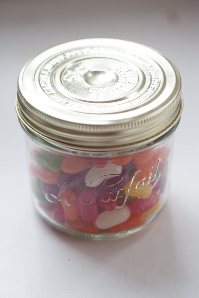 Le Parfait Familia Wiss Terrine Wide Mouth French Glass Jars - 16oz Pint, Set of 4 with Airtight Gold Lids for Canning and Food Storage
