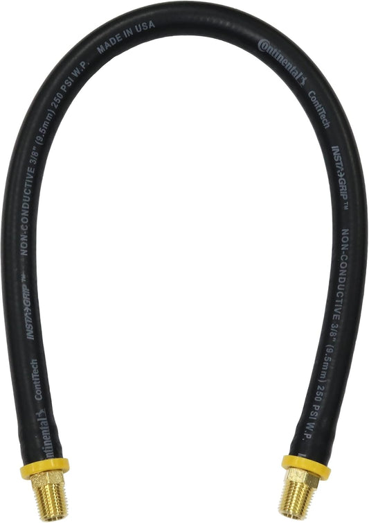 Lead-Free Brass 1/4" Male NPT Short Air Compressor Hose with 1/4" Male NPT Connections - 21 Inches