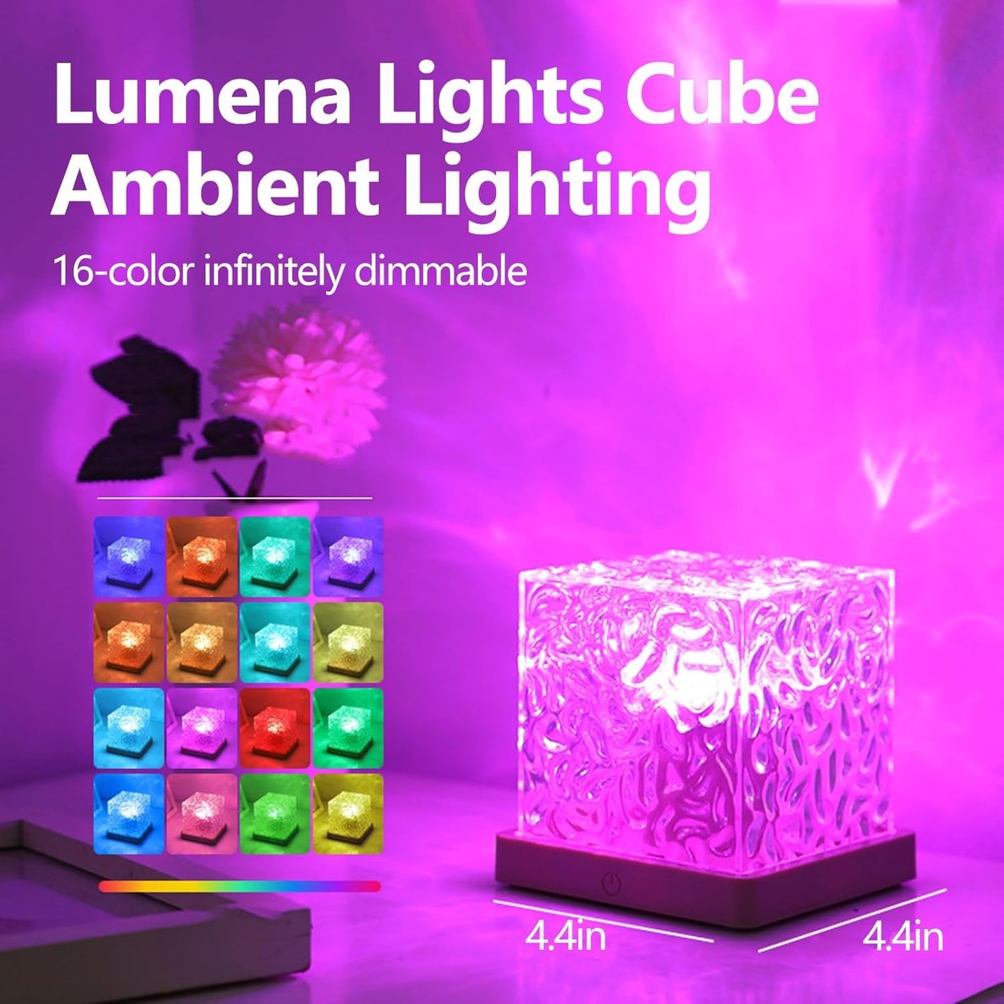 LED Northern Lights Projector with Ocean Wave Lamp, 16 Colors, Aurora Glow, Remote Control