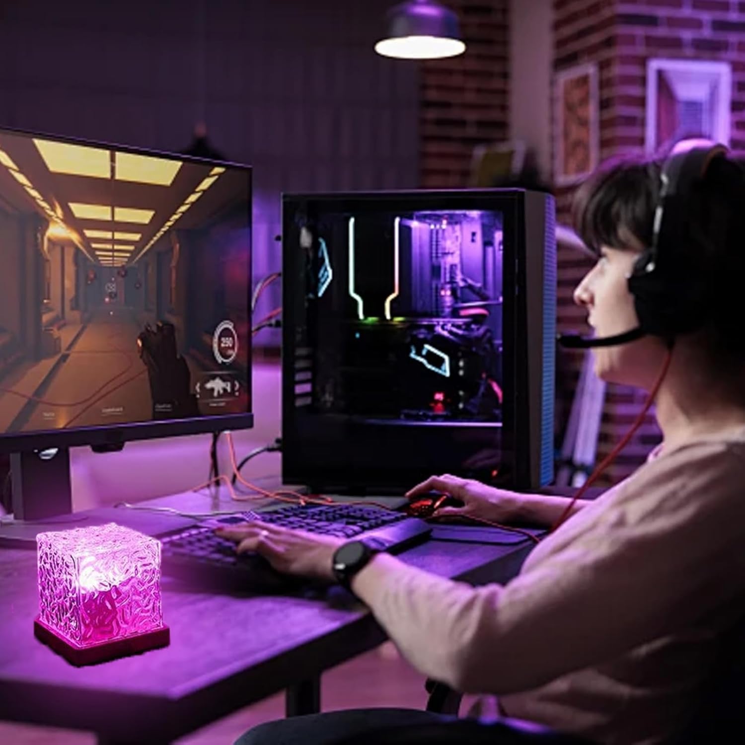 LED Northern Lights Projector with Ocean Wave Lamp, 16 Colors, Aurora Glow, Remote Control