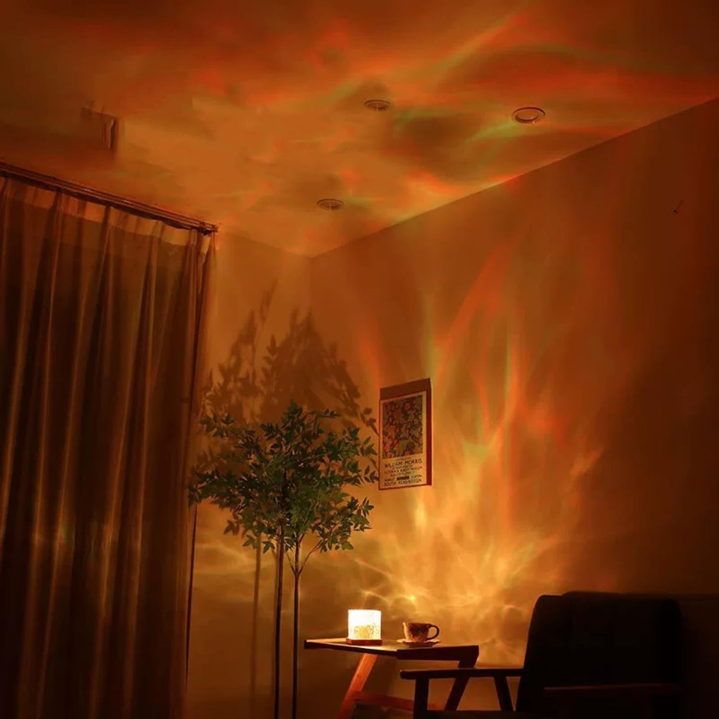 LED Northern Lights Projector with Ocean Wave Lamp, 16 Colors, Aurora Glow, Remote Control