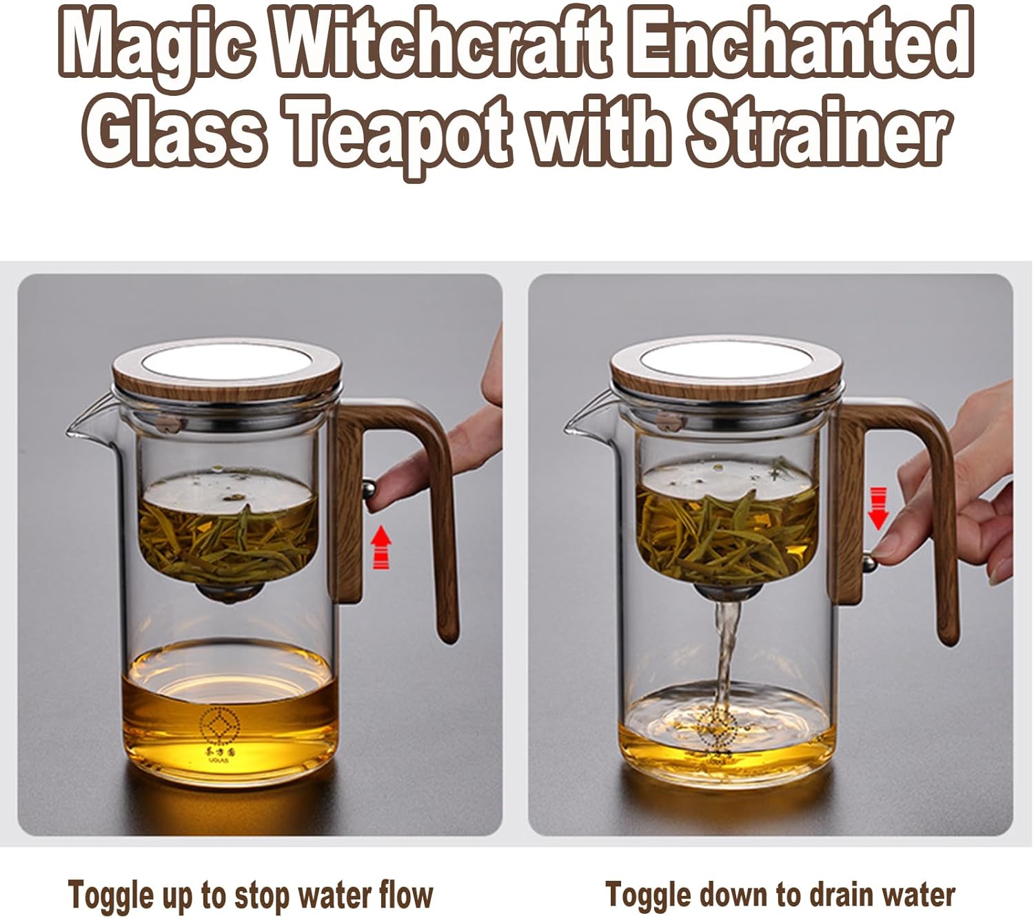 LeeJ Enchanti Tea Pot with Infuser and Strainer for Flower Tea - 600ML