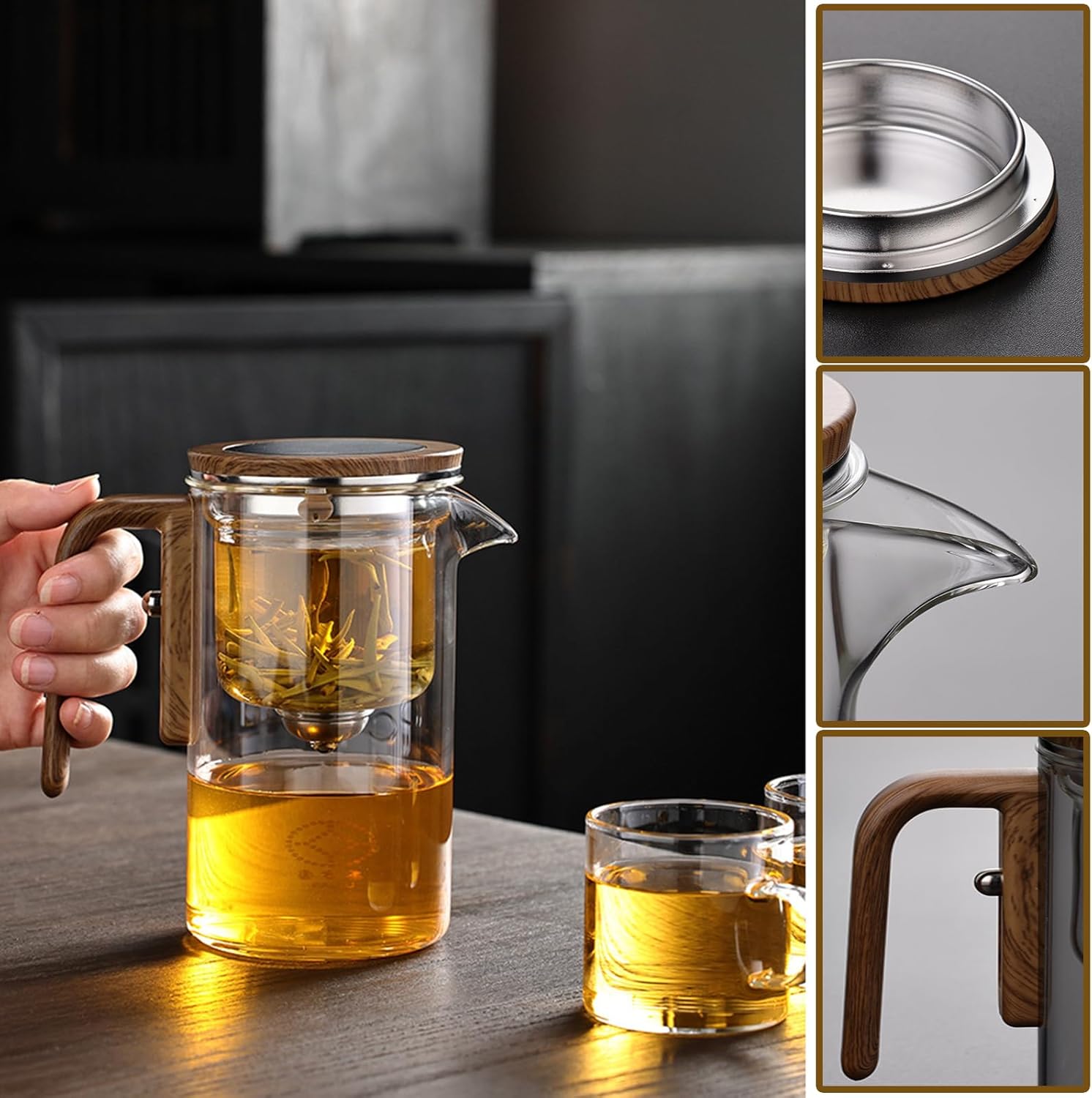 LeeJ Enchanti Tea Pot with Infuser and Strainer for Flower Tea - 600ML