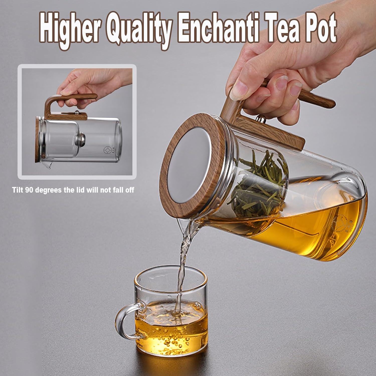 LeeJ Enchanti Tea Pot with Infuser and Strainer for Flower Tea - 600ML