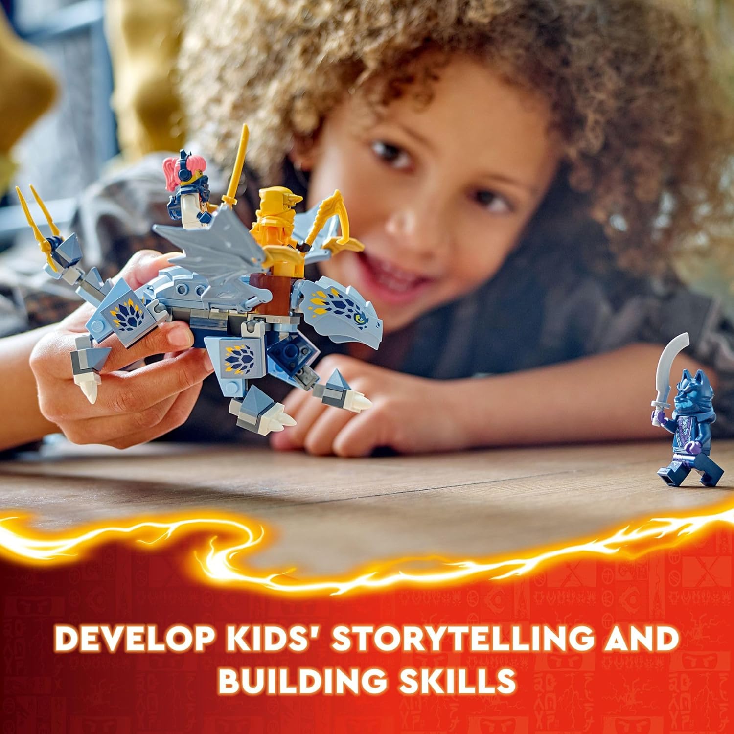 LEGO NINJAGO Young Dragon Riyu Playset with 3 Ninja Minifigures - Buildable Adventure Toy for Kids, Ages 6+, 71810