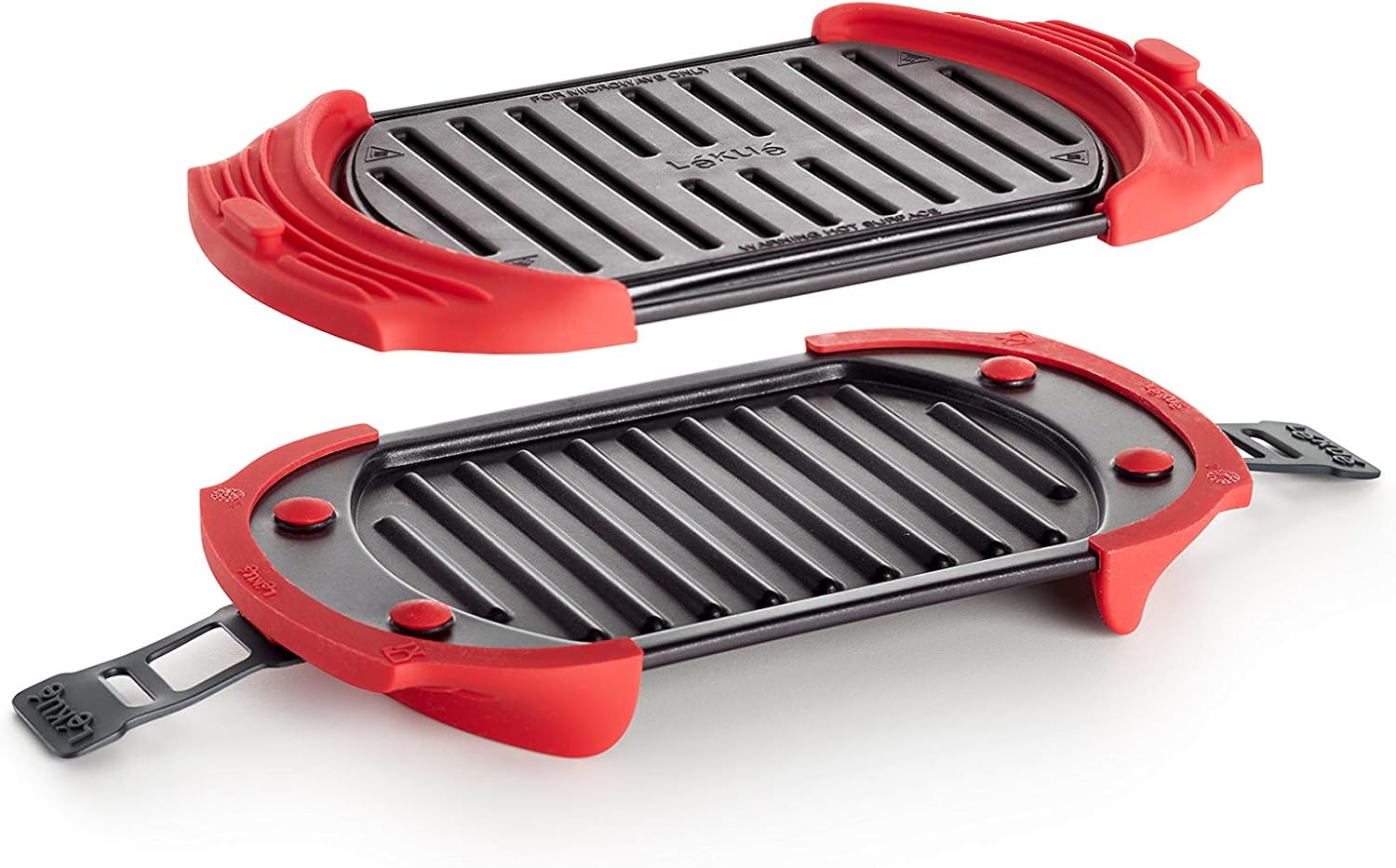 Lekue Red Microwave Grill Sandwich Maker Panini Press - 10" x 5.7