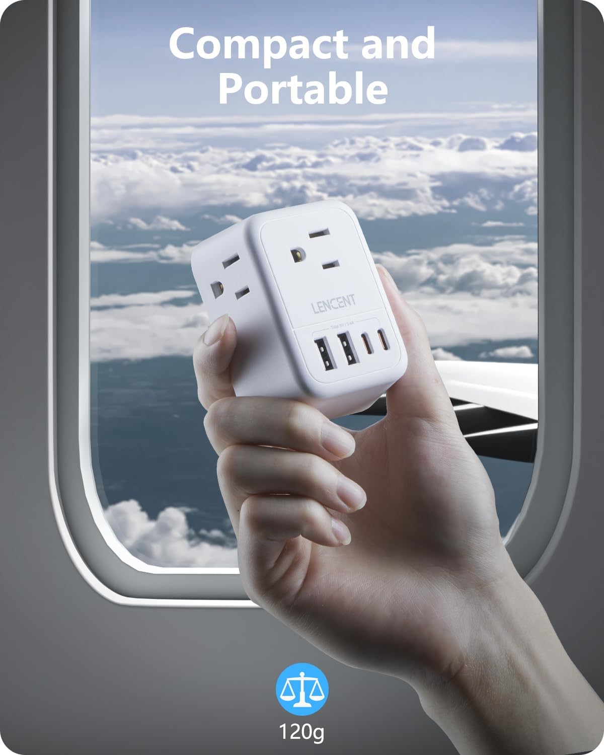 LENCENT 3 Pack Foldable Type G Ireland Travel Adapter with 4 Outlets and 4 USB(2 USB C) - USA to UK Plug Adapter for Use in Dubai, Kenya, Scotland, England, London, Hong Kong, and Ireland