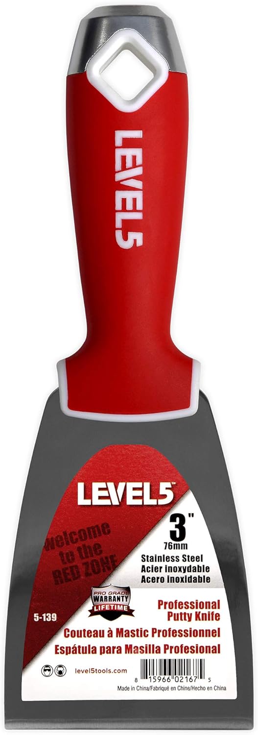 LEVEL5 Stainless Steel Joint Knife Set for Sheetrock Drywall Plasterboard - Pro-Grade 5-602