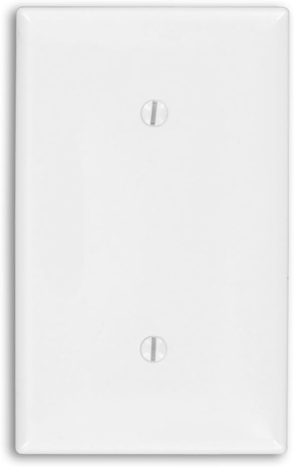 Leviton 80719-W WH WP 1-Gang Blank Strap Mount Thermoplastic Wall Plate Cover White