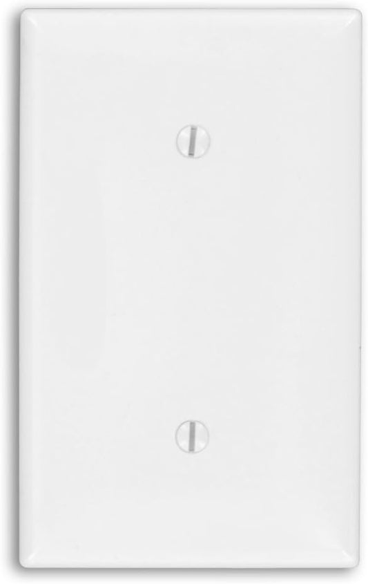 Leviton 80719-W WH WP 1-Gang Blank Strap Mount Thermoplastic Wall Plate Cover White