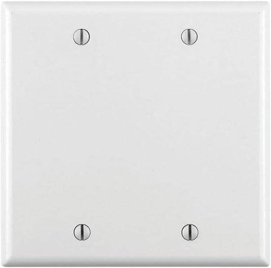 Leviton 88025 Standard Size 2-Gang White Blank Wallplate - Box Mount Thermoset Material