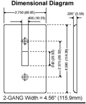 Leviton 88025 Standard Size 2-Gang White Blank Wallplate - Box Mount Thermoset Material