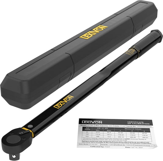 LEXIVON LX-185 3/4-Inch Drive Click Torque Wrench for 30-300 Ft-Lb & 40.7-406.8 Nm