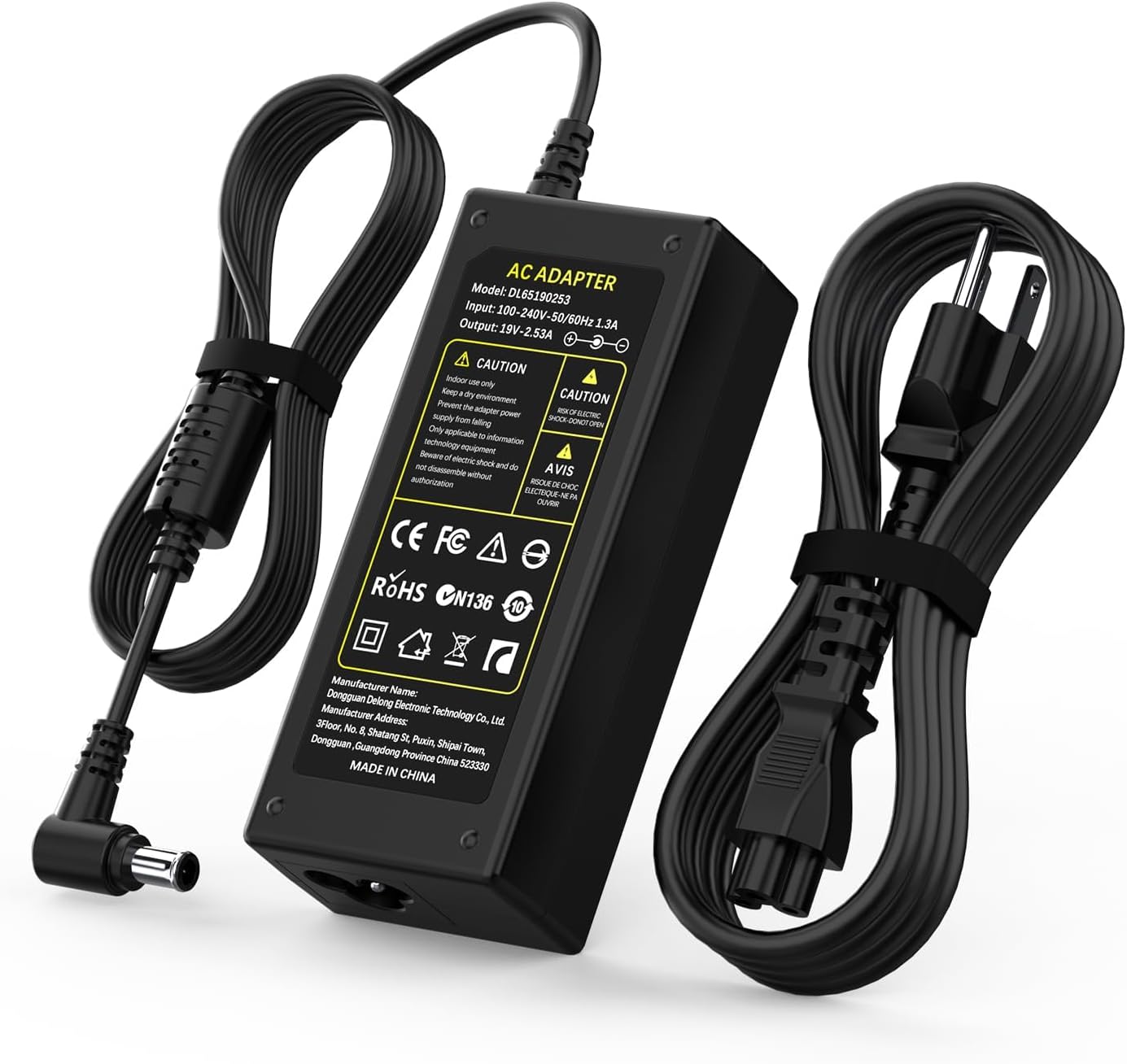 LG 19V AC DC Adapter Charger Power Supply Cord for LED LCD Monitor TV - ADS-40FSG-19 24LJ4540 DA-48F19 DA-65G19 LCAP21C 24LB451B