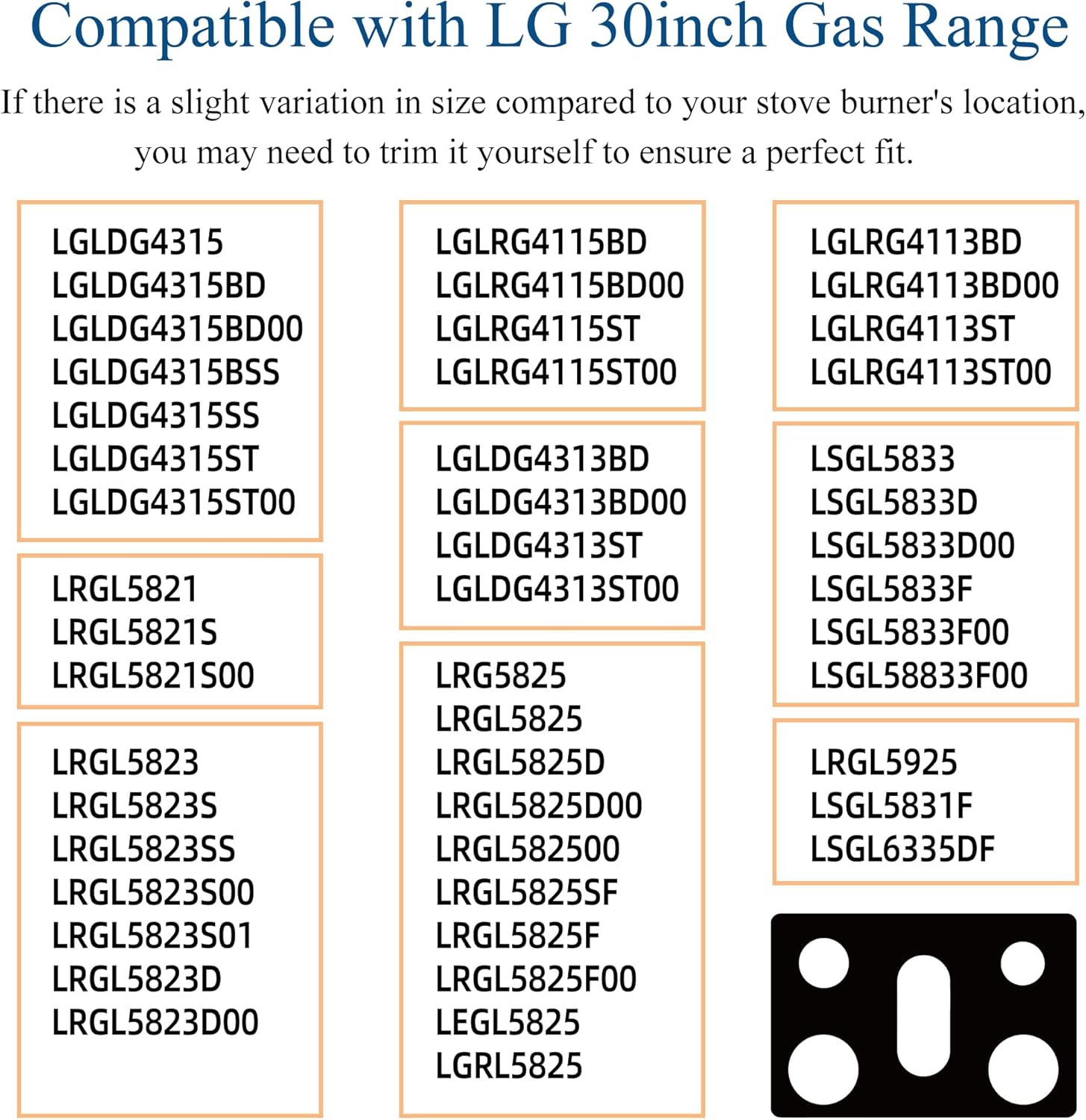LG Gas Range Stove Cover Set - Upgraded 0.4MM Thickness, Reusable Burner Protectors for LGLDG4315, LRG4113, LDG4313, and More