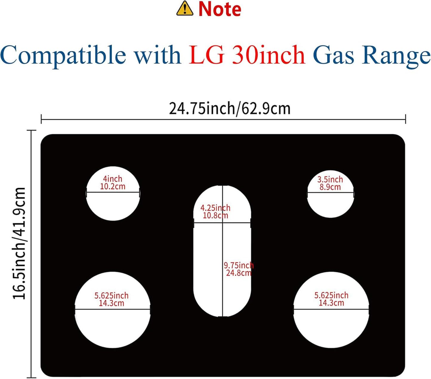 LG Gas Range Stove Cover Set - Upgraded 0.4MM Thickness, Reusable Burner Protectors for LGLDG4315, LRG4113, LDG4313, and More
