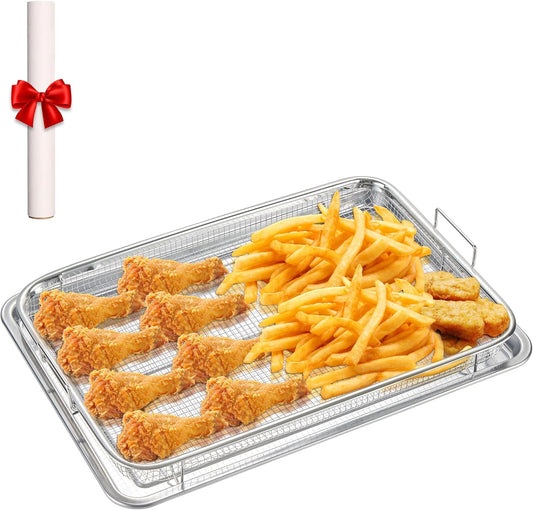 LGX Air Fryer Basket for Oven - Large Tray Set with 30 Parchment Papers - 18.5" x 12.8" - Ecookware