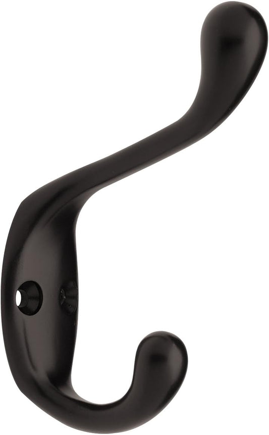 Liberty Hardware B42302Q-FB-C5 Heavy Duty 3-Inch Coat and Hat Hook in Flat Black Finish