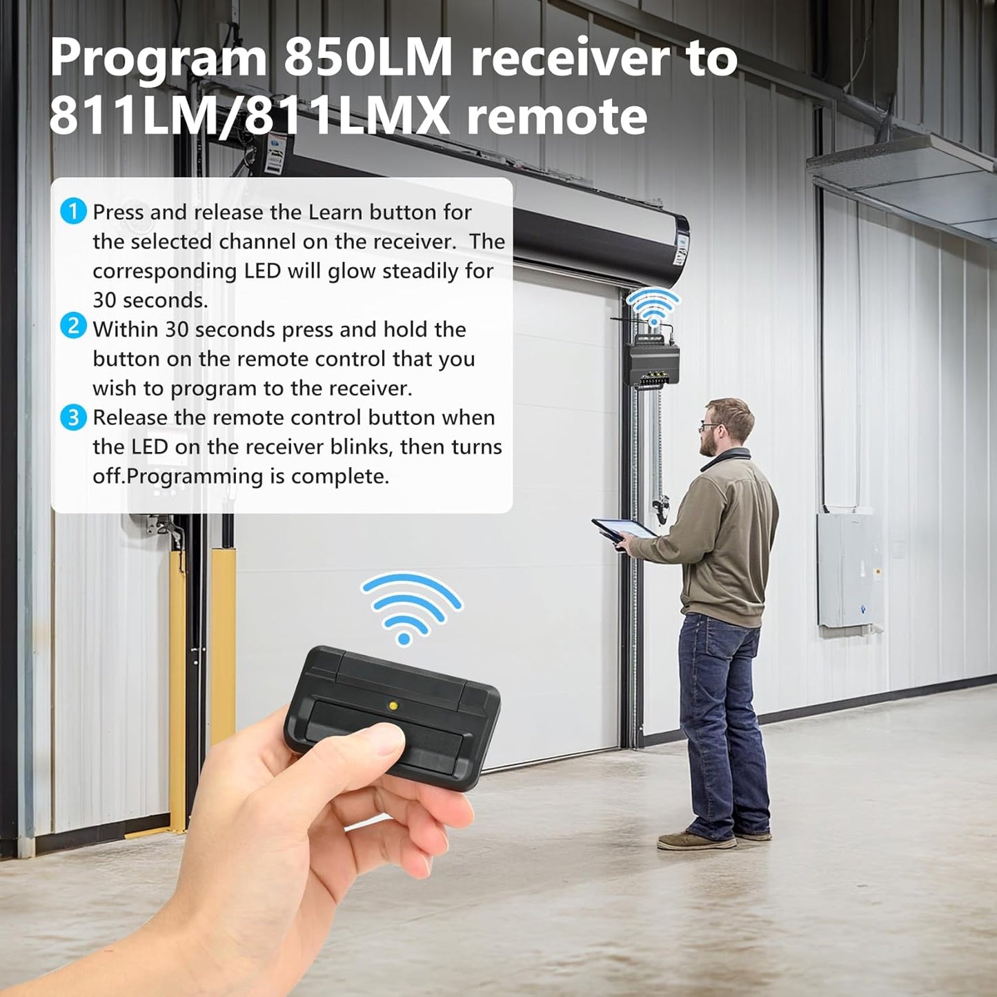 Liftmaster 850LM Receiver for Gate & Garage Door Openers - 3 Channel, Compatible with Most Operators for Gated Communities & Commercial Buildings