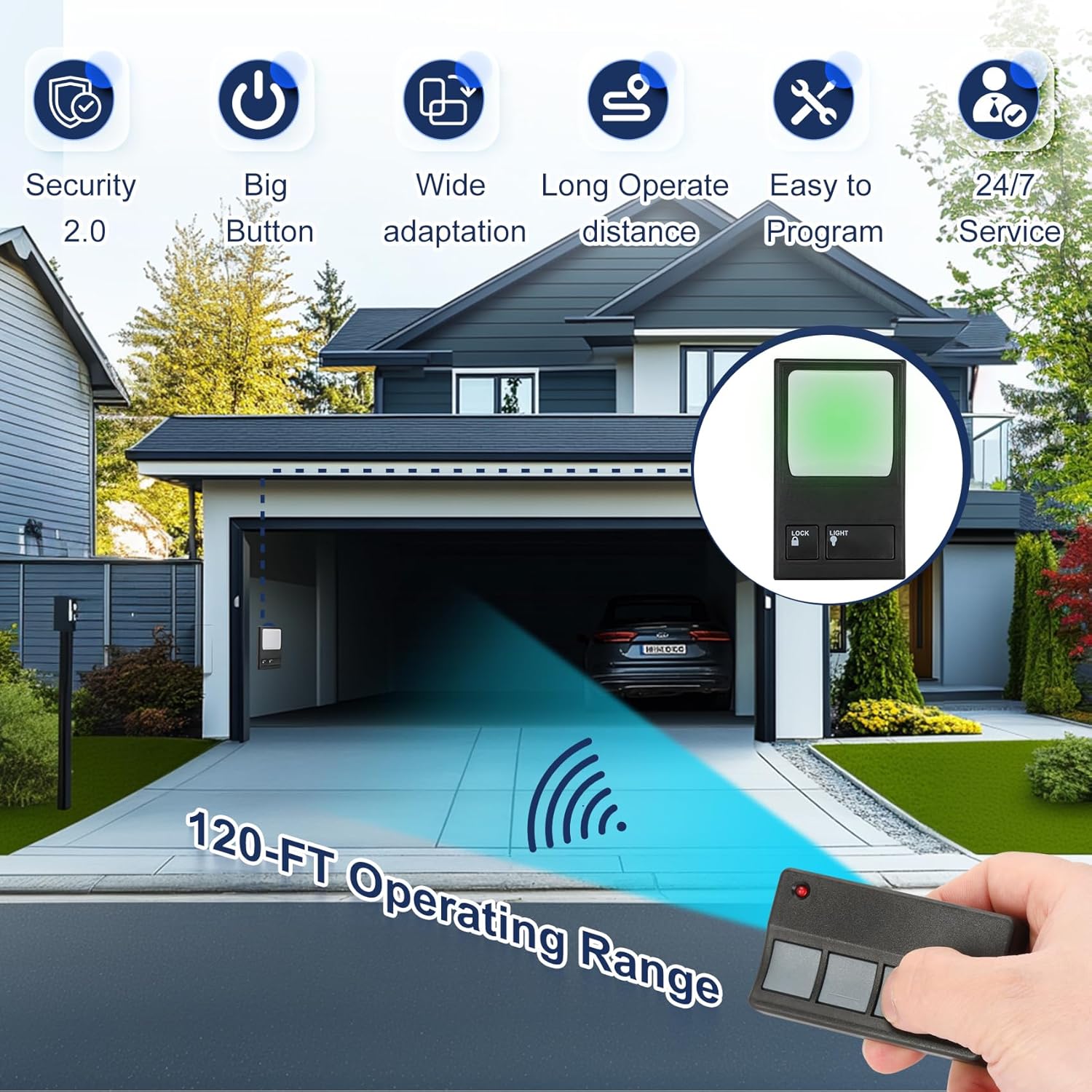 Liftmaster Garage Door Opener Remote Wall Keypad Control Panel for 78LM, 373LM - Compatible with 139.53680, 139.53753, 139.53681, 139.53879