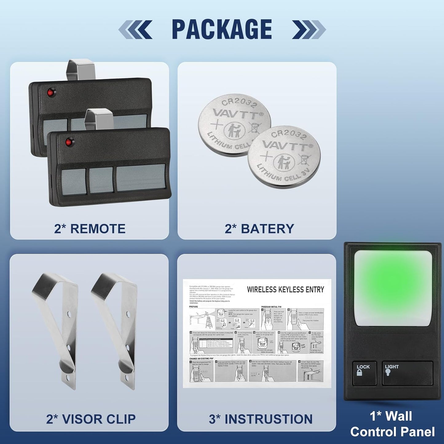 Liftmaster Garage Door Opener Remote Wall Keypad Control Panel for 78LM, 373LM - Compatible with 139.53680, 139.53753, 139.53681, 139.53879