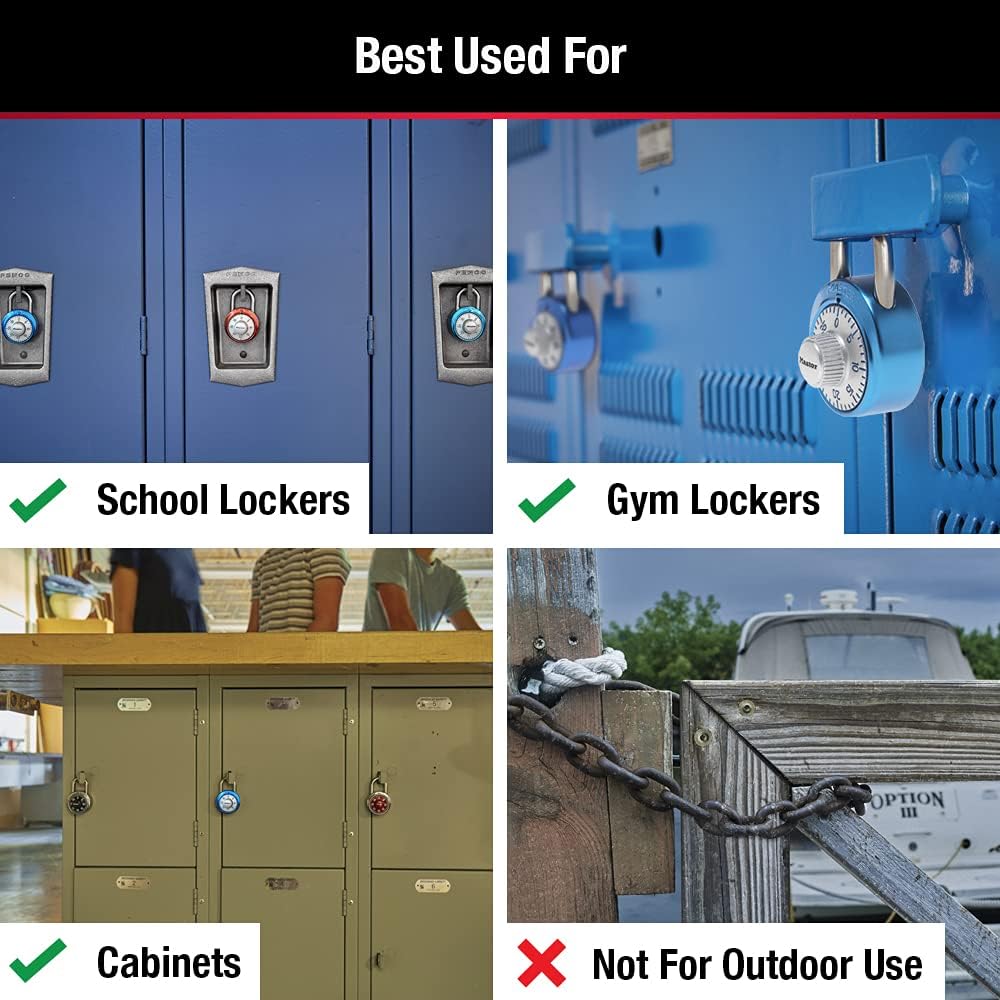 Light Blue Master Lock 1561DLTBLU Combination Padlock for Lockers - 1 Pack - WildKart