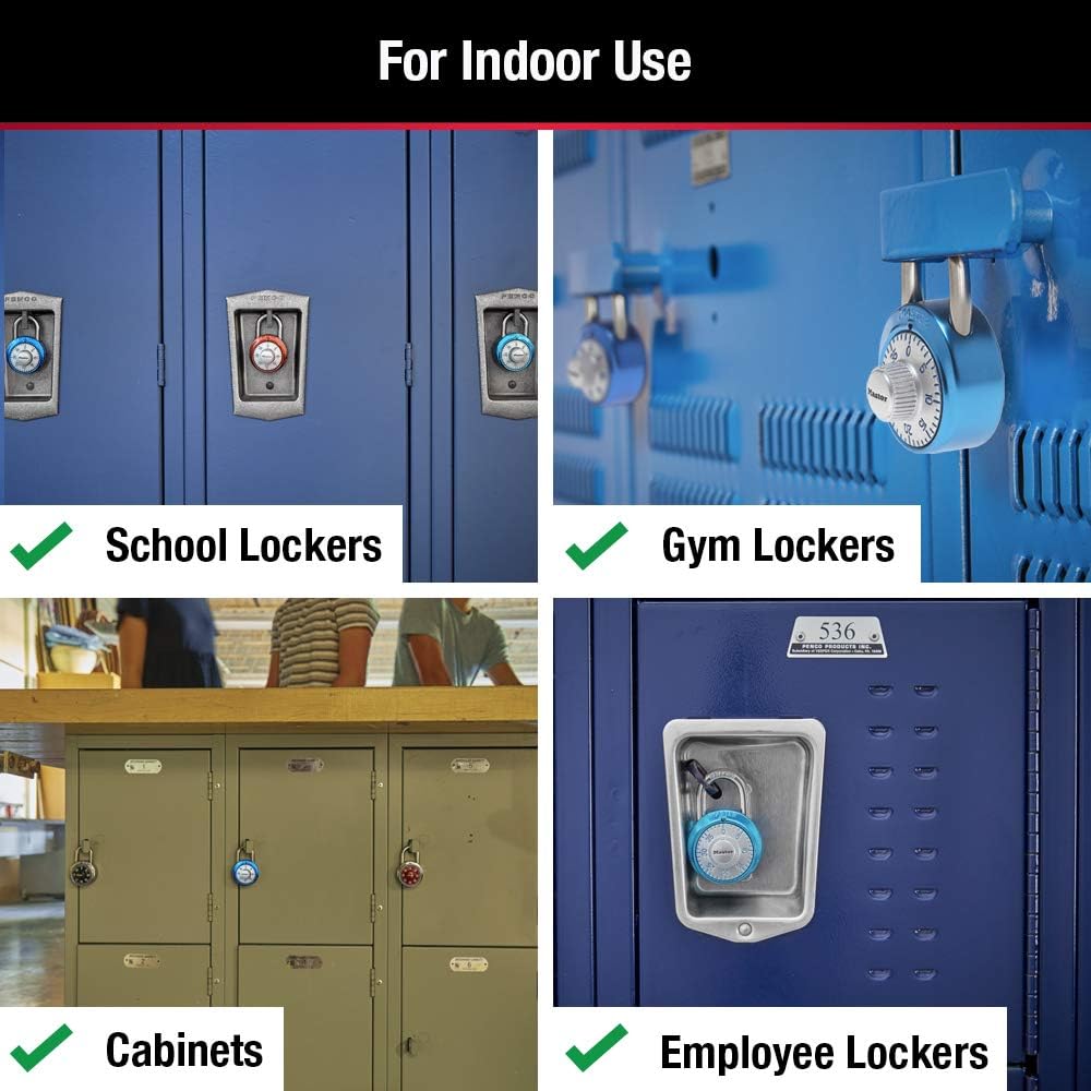 Light Blue Master Lock 1561DLTBLU Combination Padlock for Lockers - 1 Pack - WildKart