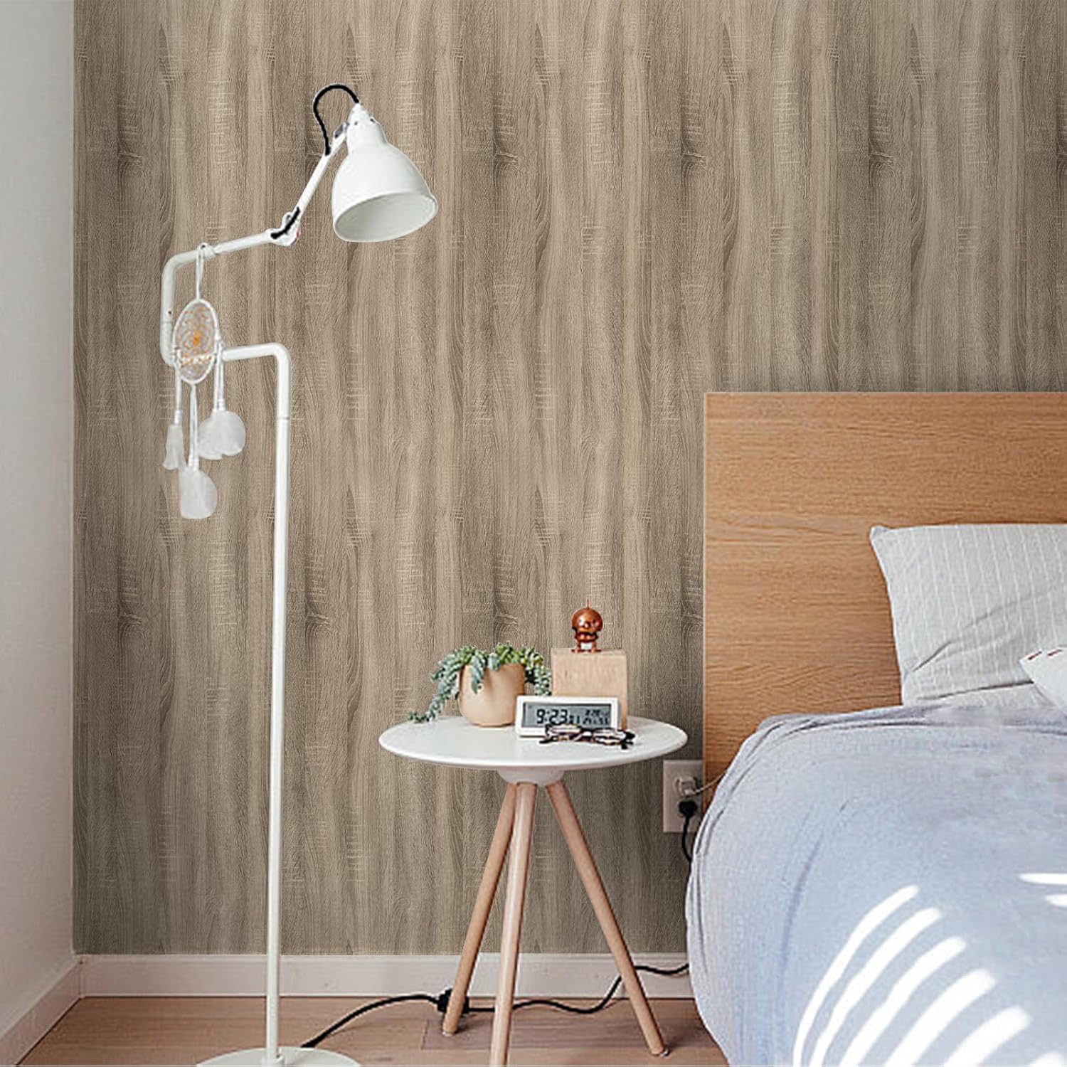 Light Brown Wood Grain Contact Paper Peel and Stick - Self Adhesive Natural Walnut Wallpaper for Home Decor - 15.7'' x 472