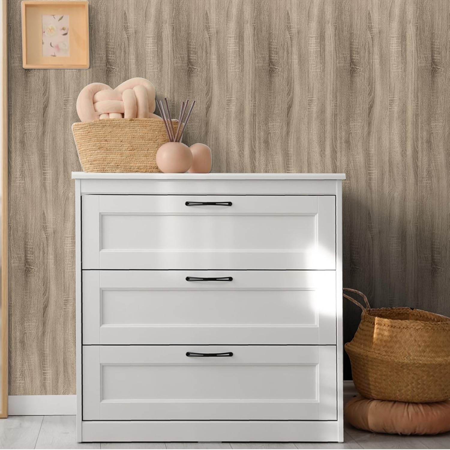 Light Brown Wood Grain Contact Paper Peel and Stick - Self Adhesive Natural Walnut Wallpaper for Home Decor - 15.7'' x 472